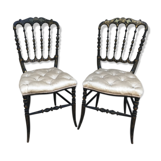 Pair chairs old Napoleon lll time XlXème