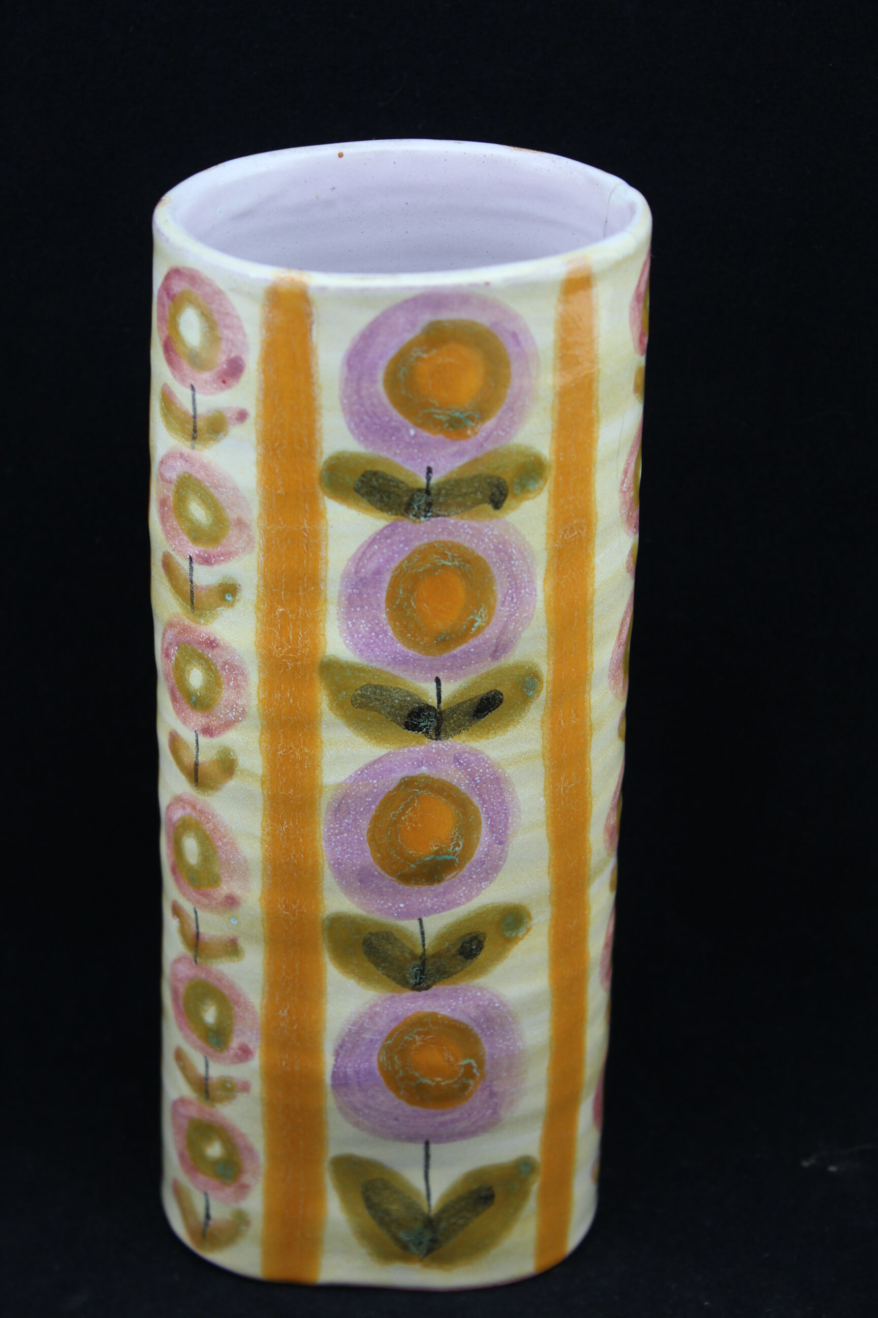 Scandinavian, flower pattern ceramic vase