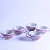 Set of 5 cups or bowls of vintage Brittany cider