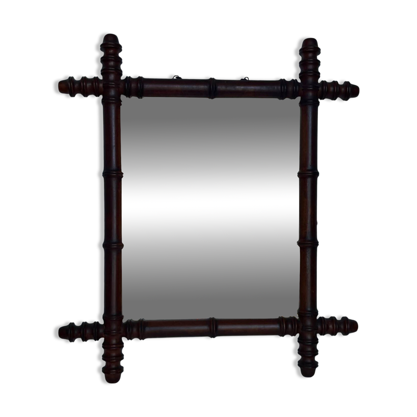 Vintage mirror bamboo frame 49 x 42 cm