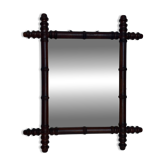 Vintage mirror bamboo frame 49 x 42 cm