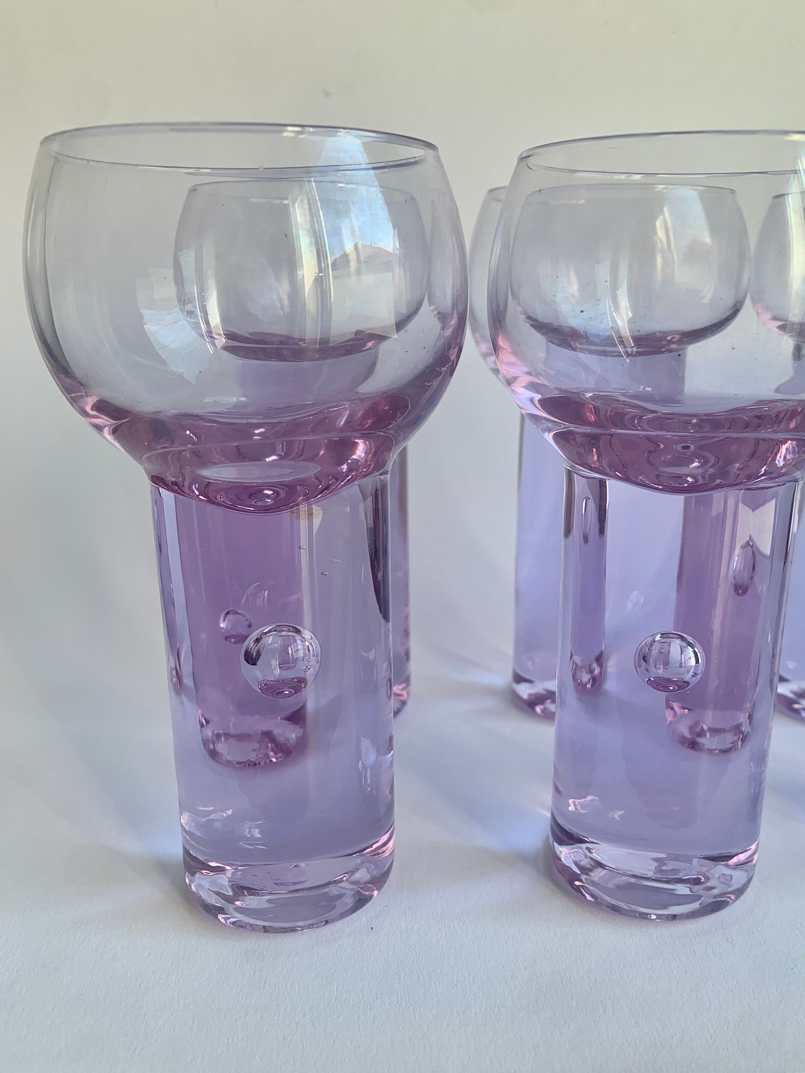 Ensemble de 6 verres Alexandrit conçus par Sergio Asti pour Arnolfo di Cambio.