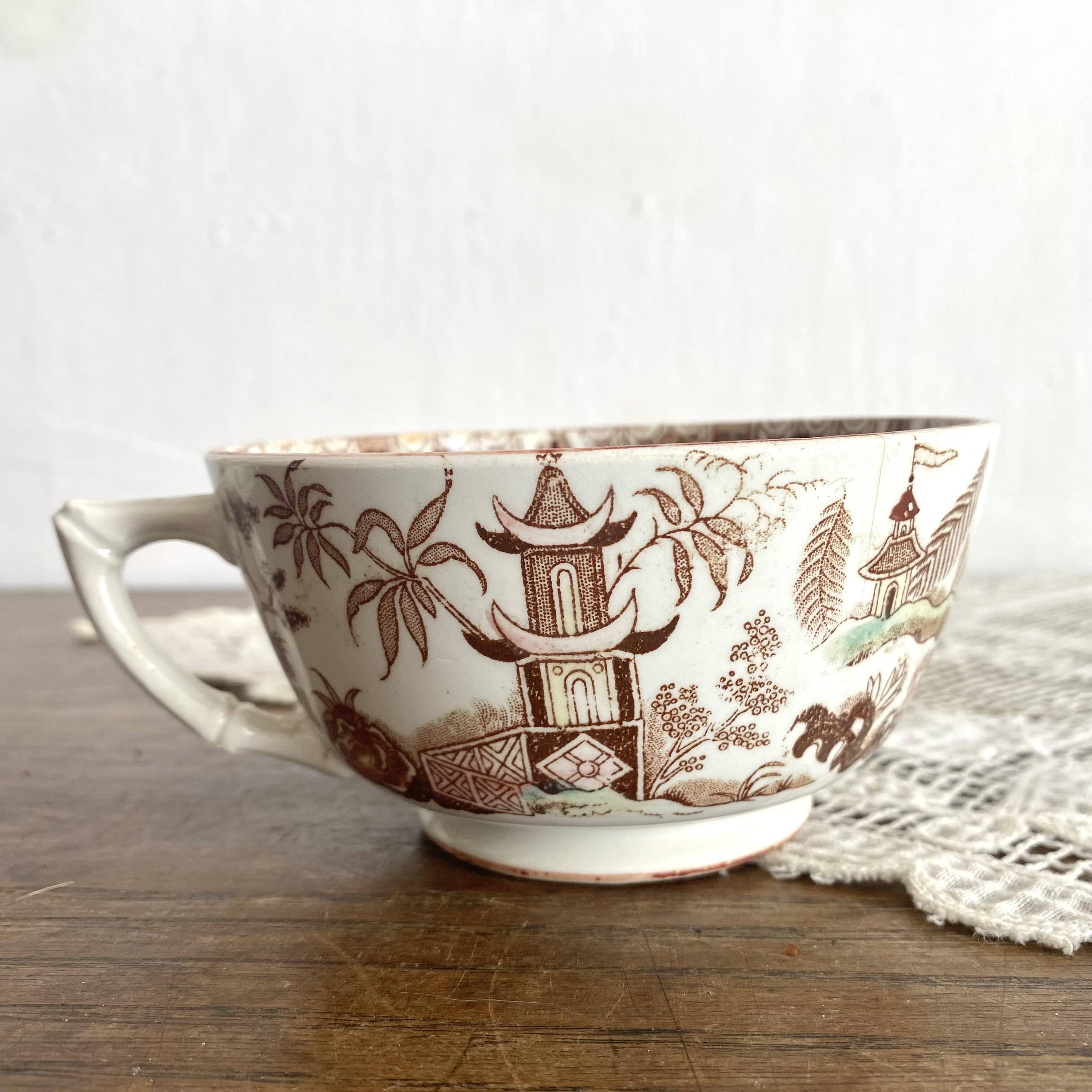 Polychrome ironstone teacup
