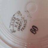 Oval flat Lunevise. Lyne model. Big rose pattern.
