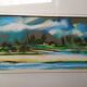 Landscape in framed pastel signed Burillon