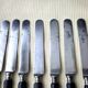 Box of 10 antique dessert knives Blackened wood and steel