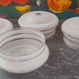 Set of 4 art deco glass tulip bowls