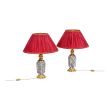 Pair of Imari porcelain and bronze lamps, circa 1880