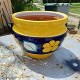 Pair of glazed terracotta planters