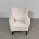 Danish lounge chair with new curly fur upholstery