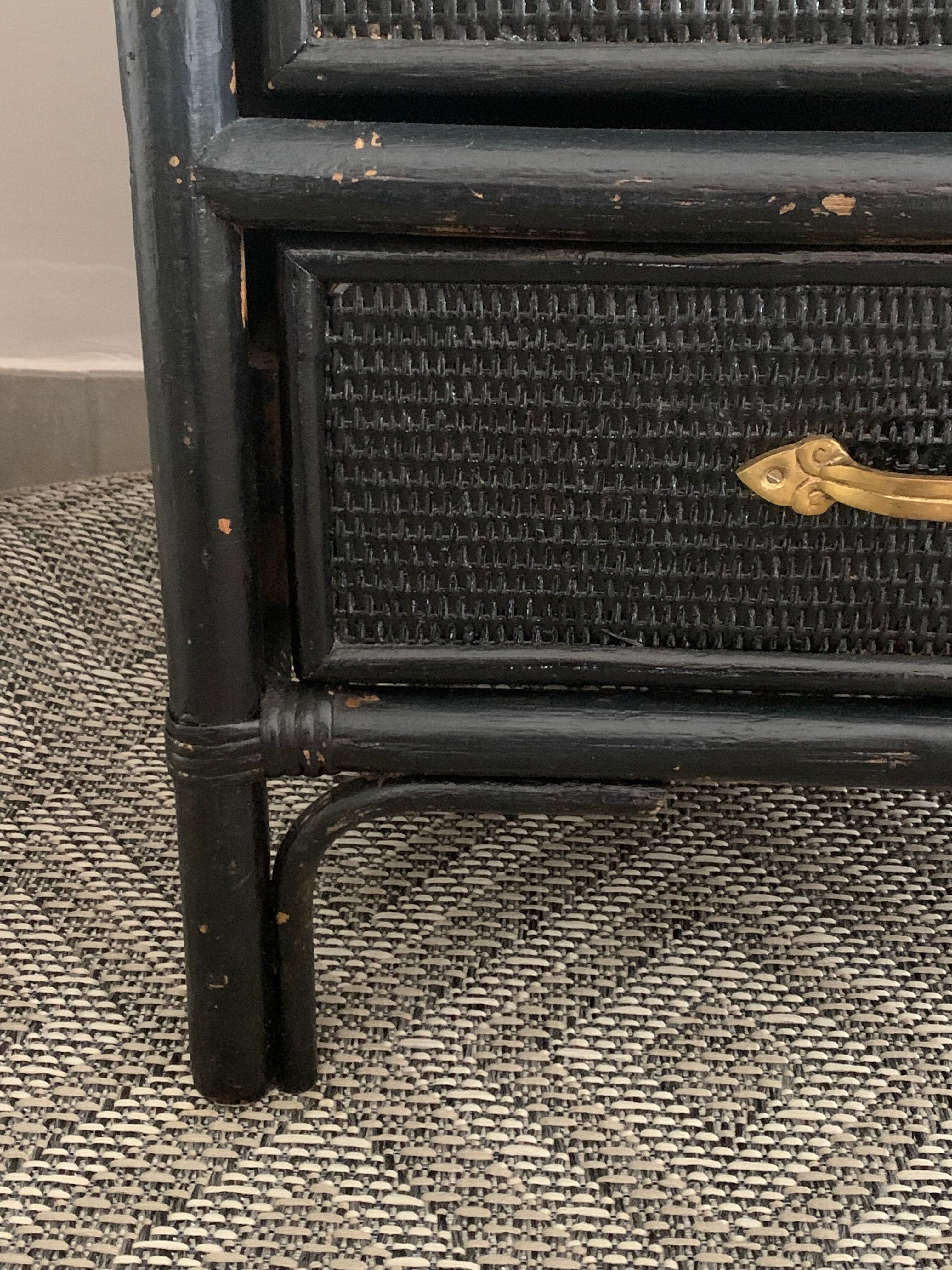 Vintage rattan chest of drawers