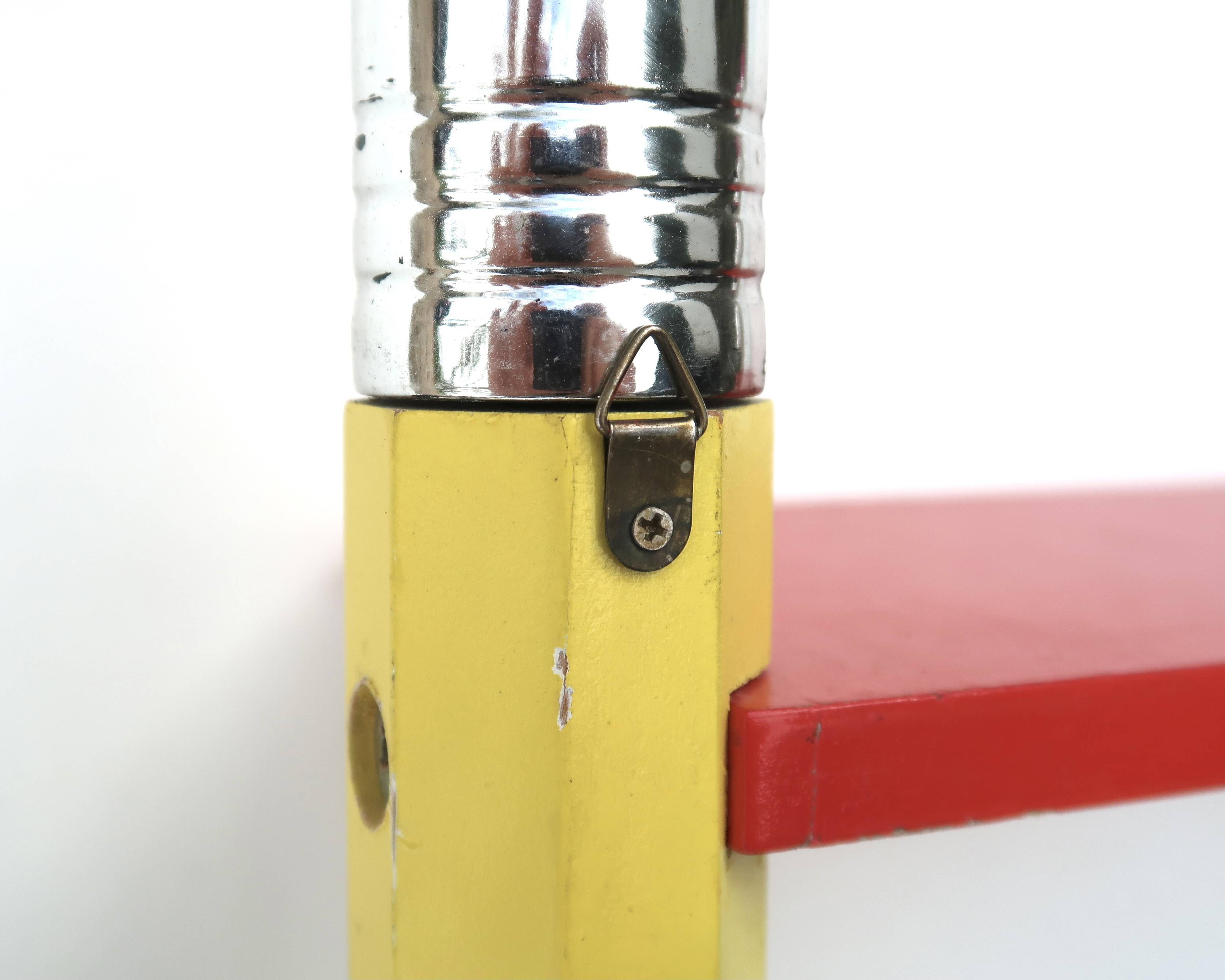 Wall shelf by Pierre Sala with giant pencils, 1980s.