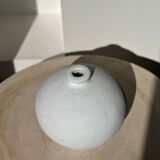 Handcrafted terracotta ball vase painted white H:24 D:26