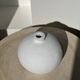 Handcrafted terracotta ball vase painted white H:24 D:26