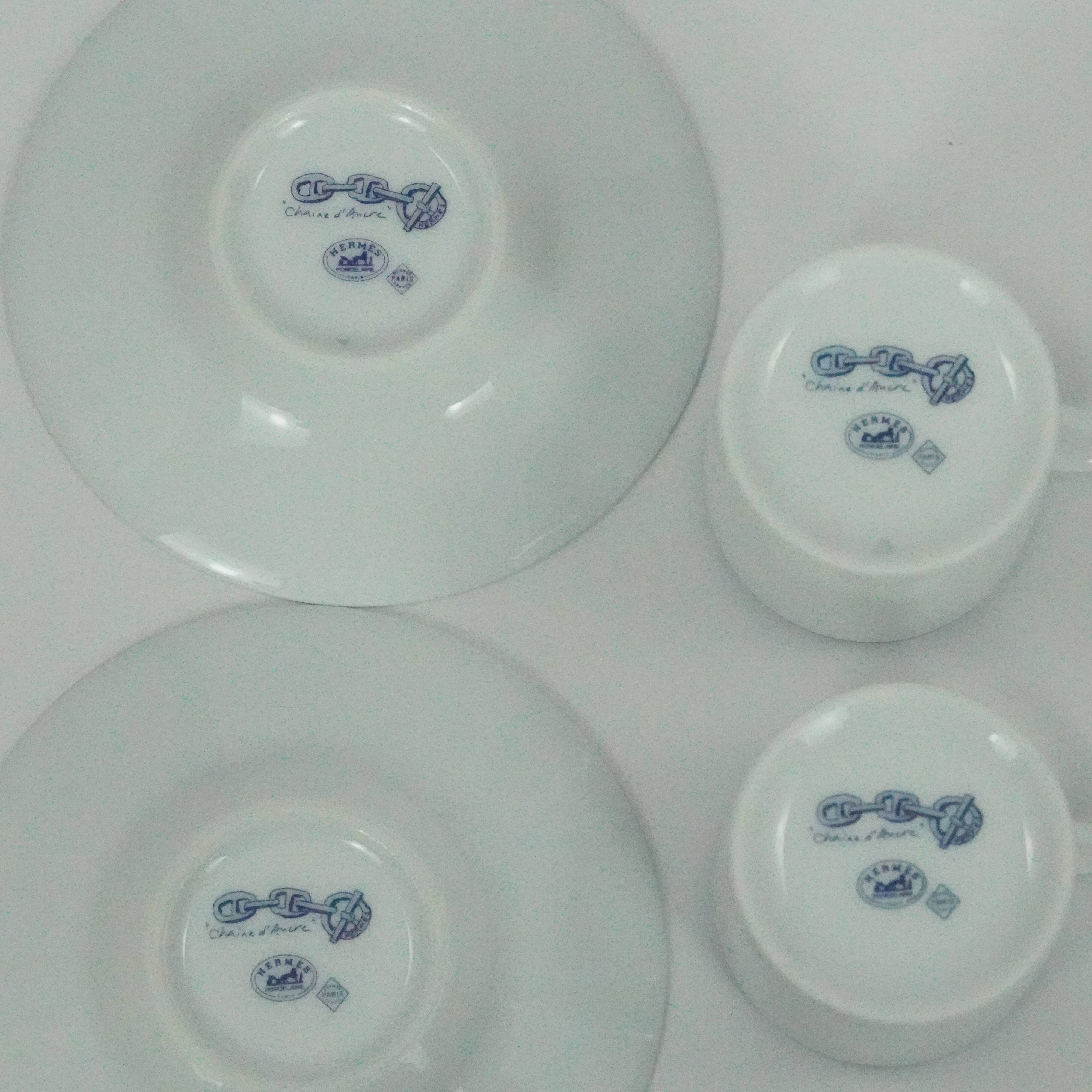 Hermès - Set of Cups and Saucers - Anchor Chain Model