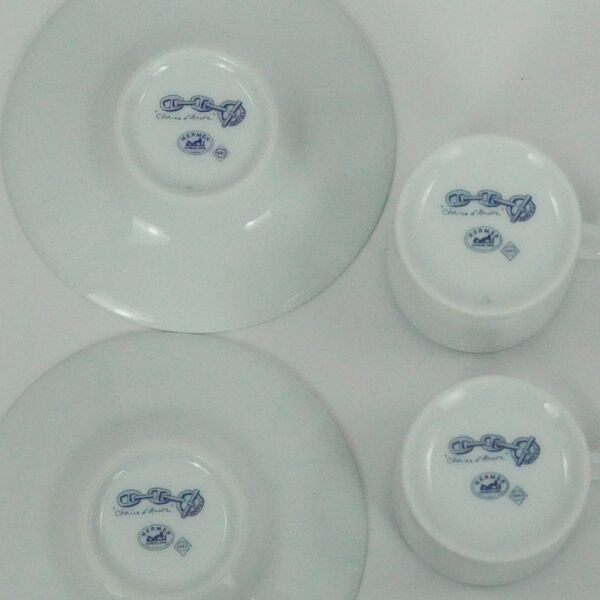 Hermès - Set de Tasses et Soucoupes - Modèle Chaîne d'Ancre