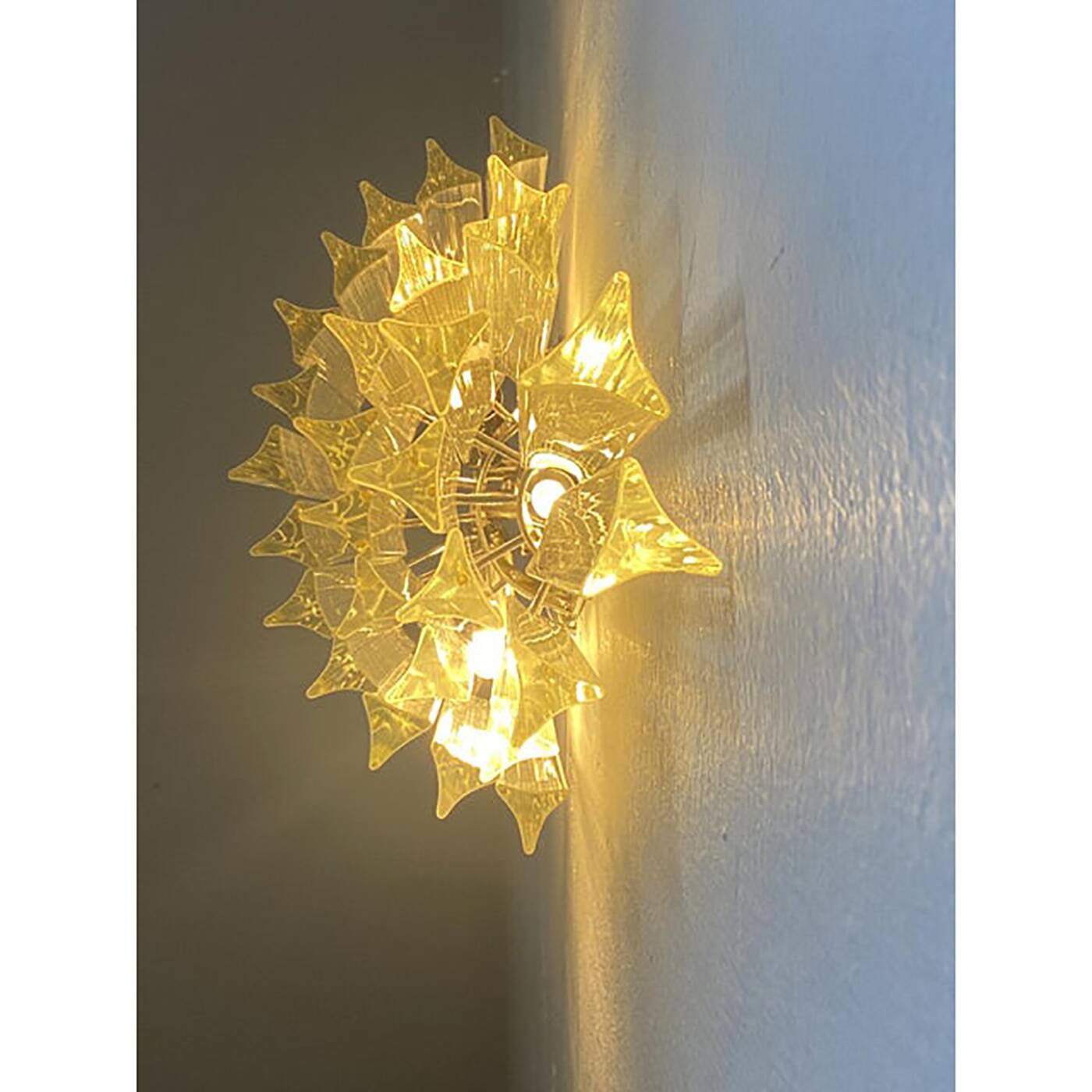 Set of Two Venetian "Quadriedro" Twist Murano Glass Wall Sconces