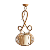 Vintage rattan chandelier 60s