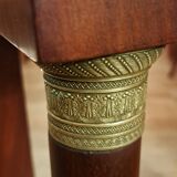 Empire style bedside table in mahogany and bronze
