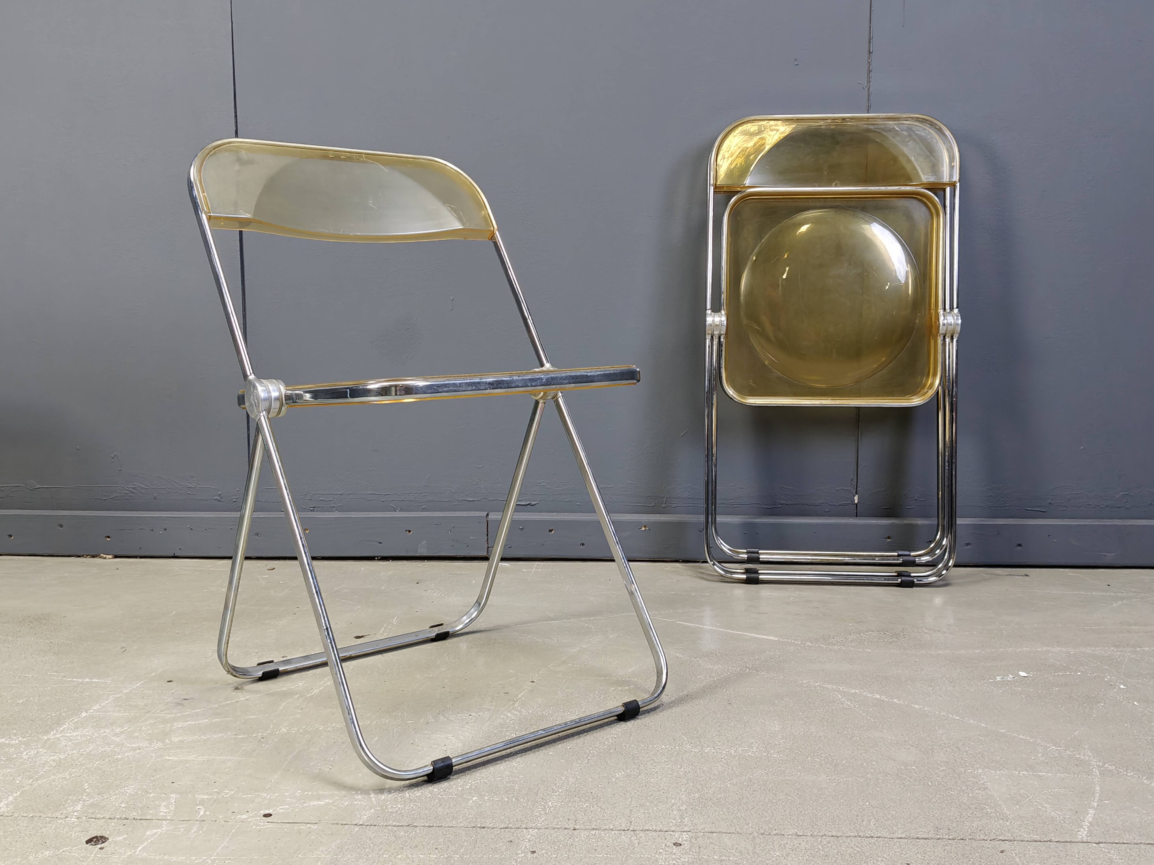 Vintage plia chairs by Castelli, 1970s