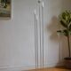 Modernist metal and glass floor lamp