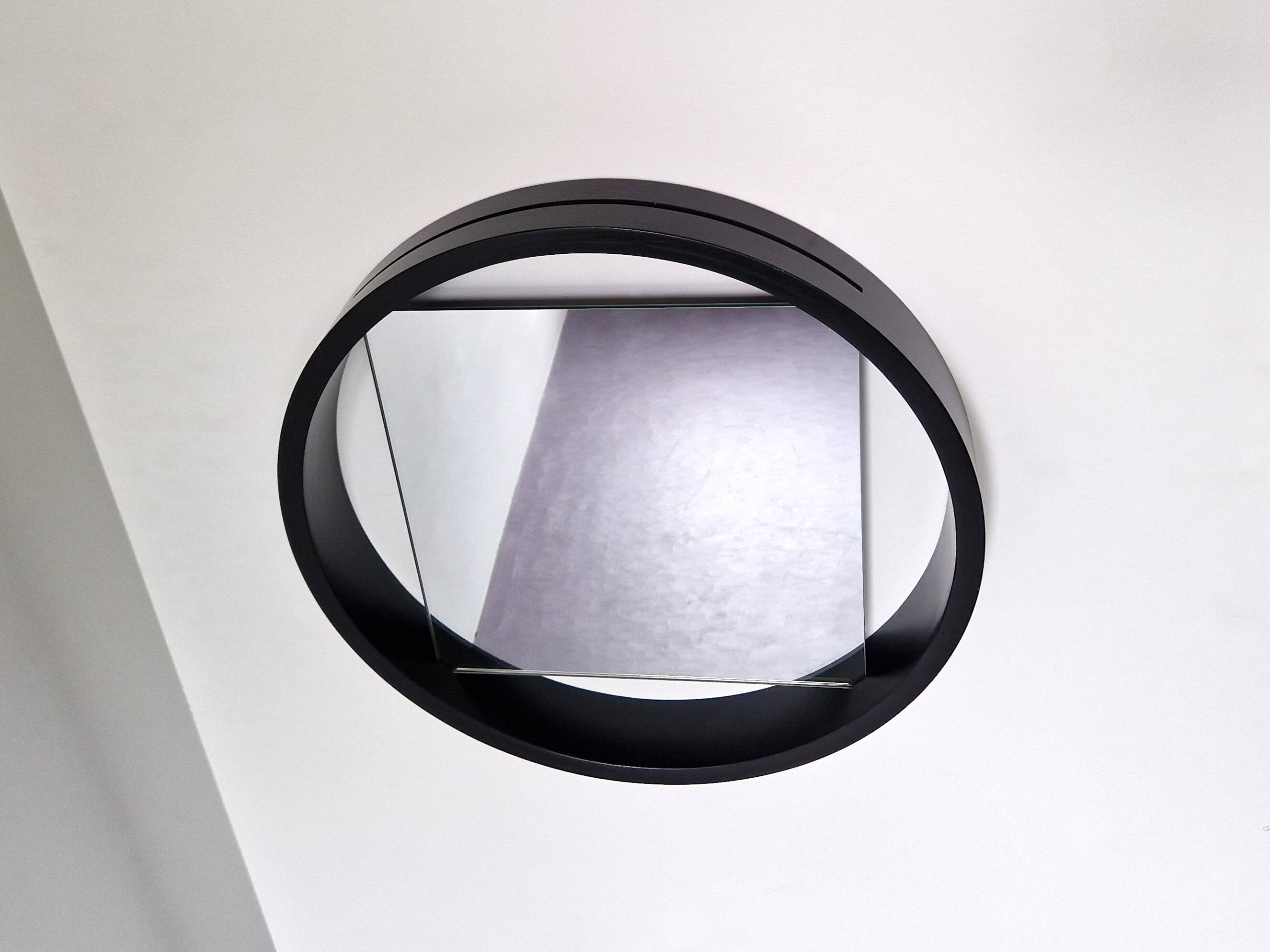 Miroir "DZ84" marron foncé par Benno Premsela pour 't Spectrum, Pays-Bas 1950