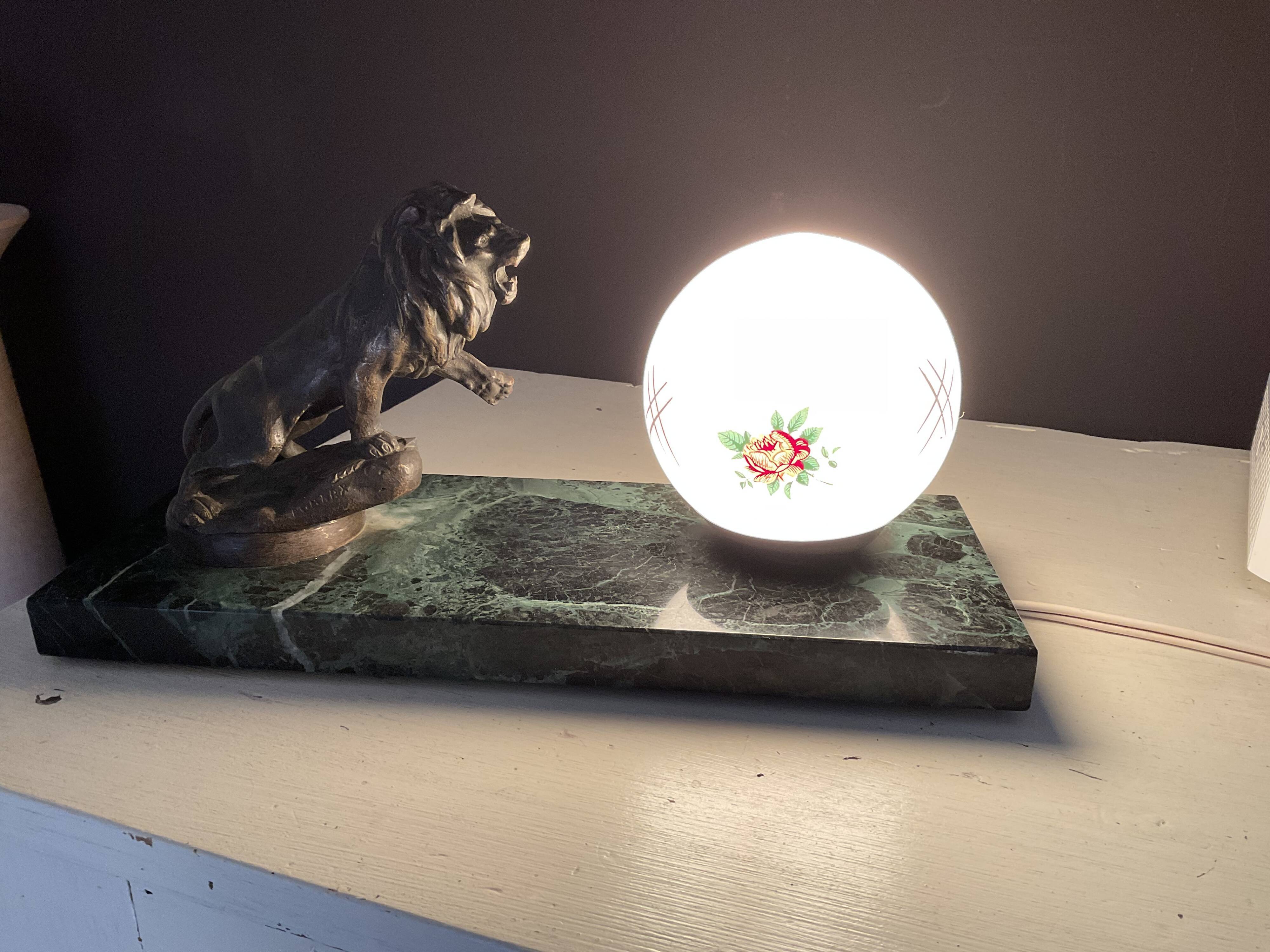 Art deco table lamp, signed M.Marx