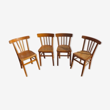 Set de 4 chaises bistrot foncées