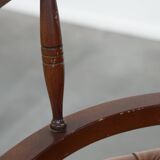 Leather and Wood Chesterfield Office Chair in English Style