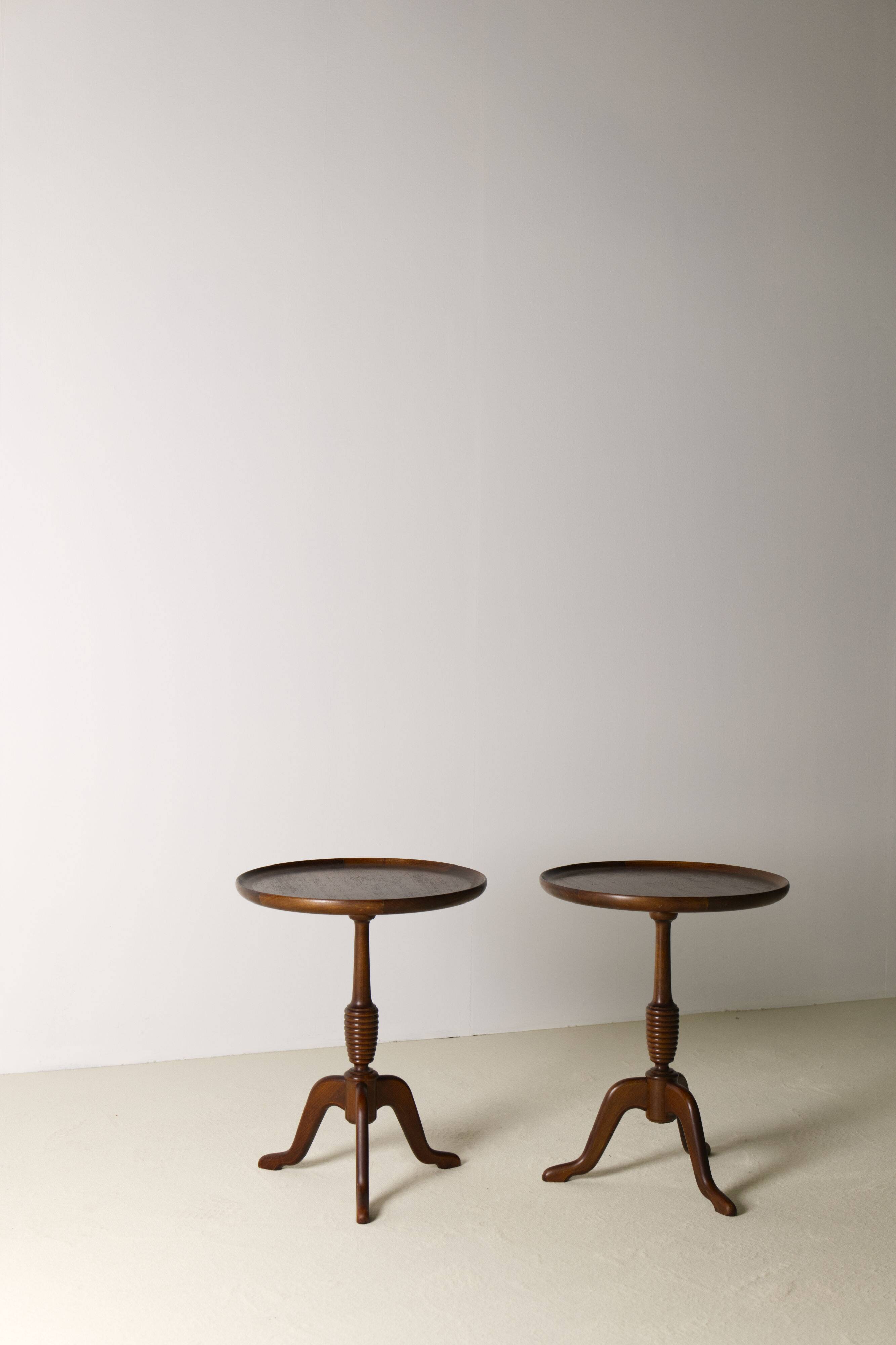 Pair of Mahogany side tables by Anton Kildeberg, Denmark 1960's