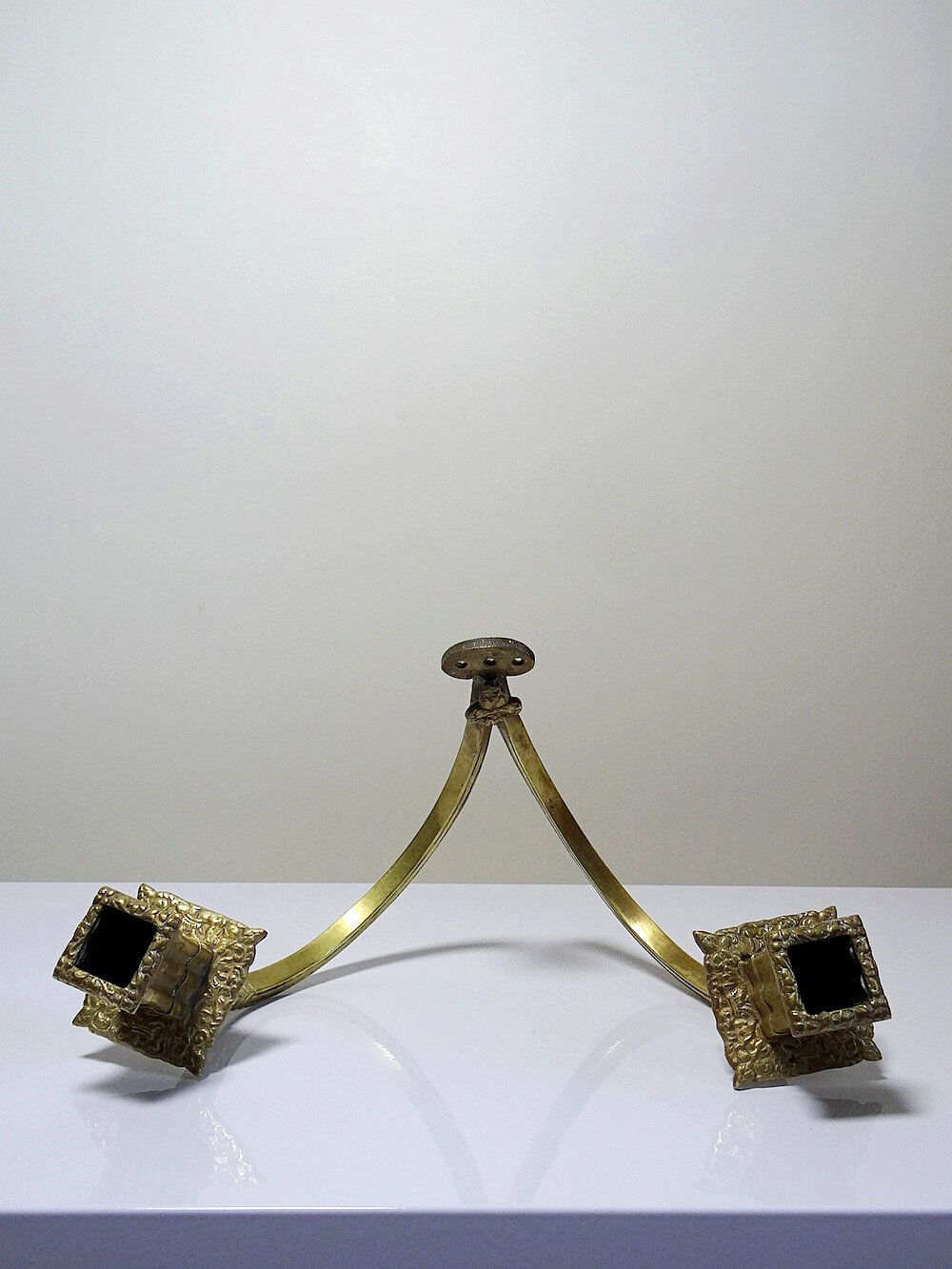 Chandelier mural 2 flames style High Era 19th century gilded bronze "in the financial style"