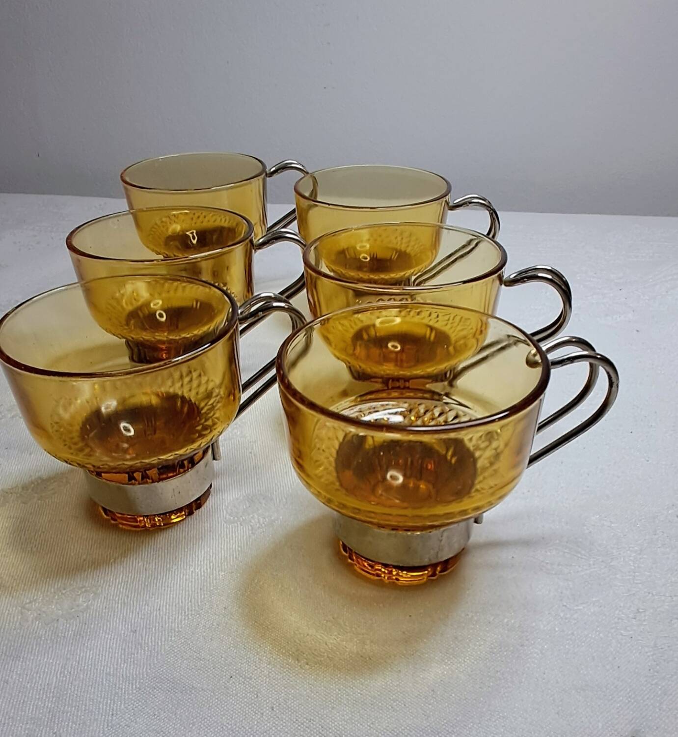 Amber glass espresso cups from the 1960s-70s. Italy