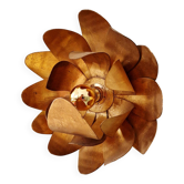 Gold metal floral wall light, 1960-70.