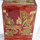 Chinese furniture 2 doors lacquered red and gold leaf decorations