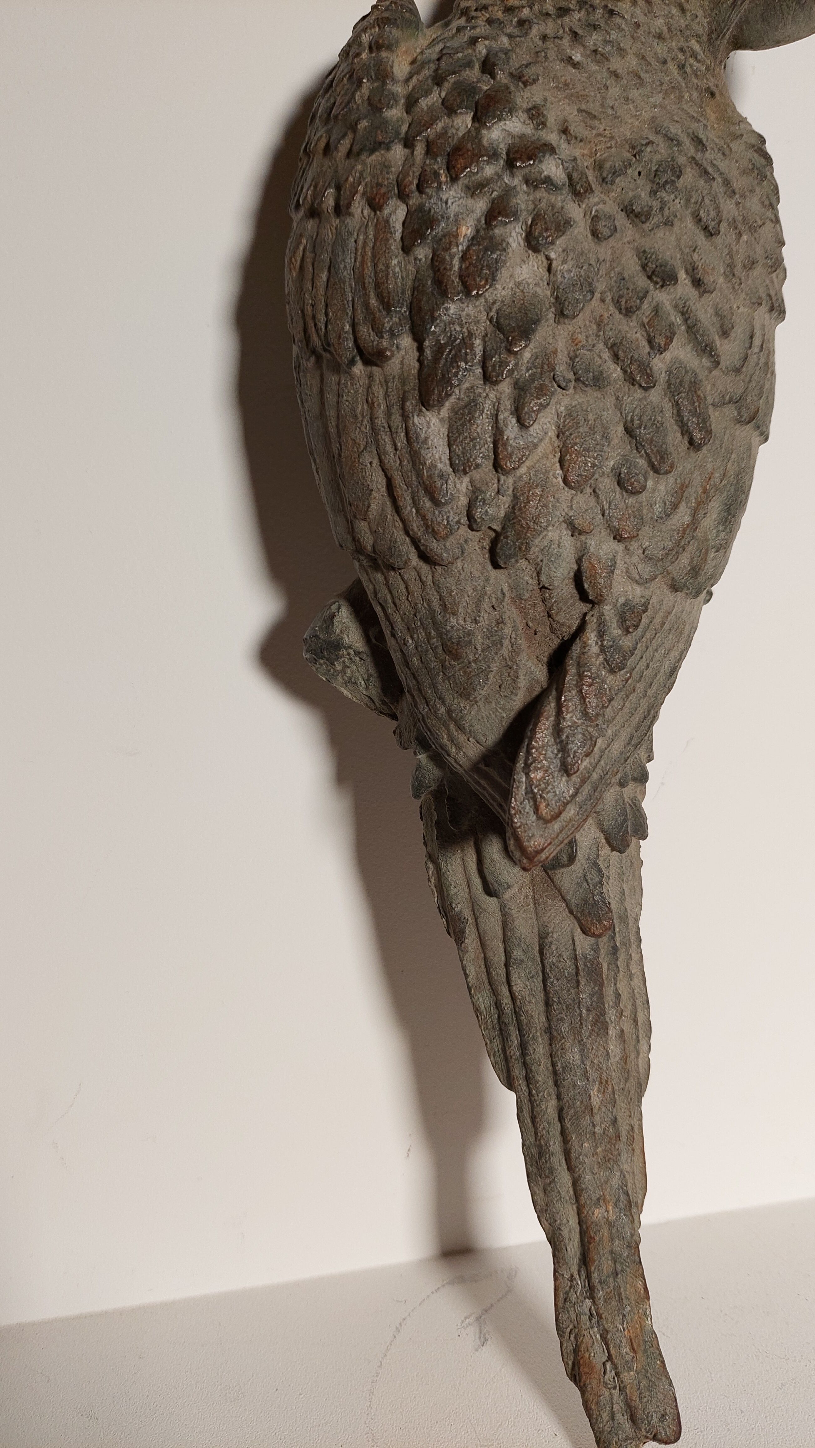 Decorative cast iron parrot