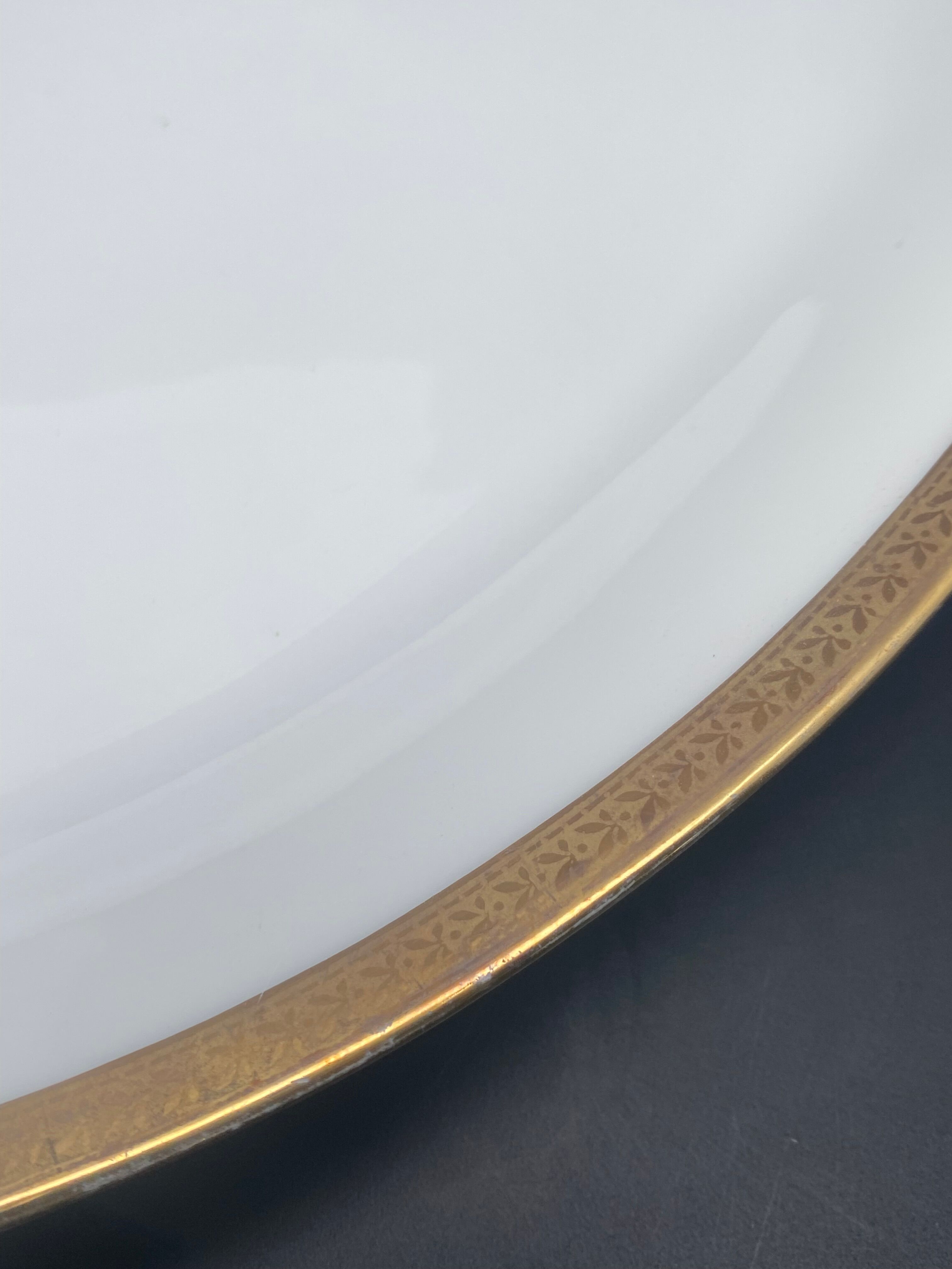 Oval flat Limoges golden tower
