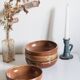 Set of 4 plates in sandstone of Saint Amand signed