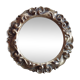 Miroir vintage rond en bois doré 24cm