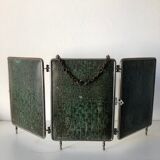 Triptych mirror barber-fir tree 27x58 vintage 1930