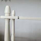 Old wall shelf, in turned wood, white lacquered, 1950s