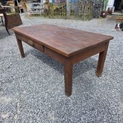 Antique solid oak coffee table, 130cm L
