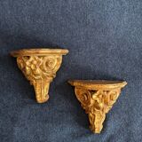 Pair of gilded wooden console tables