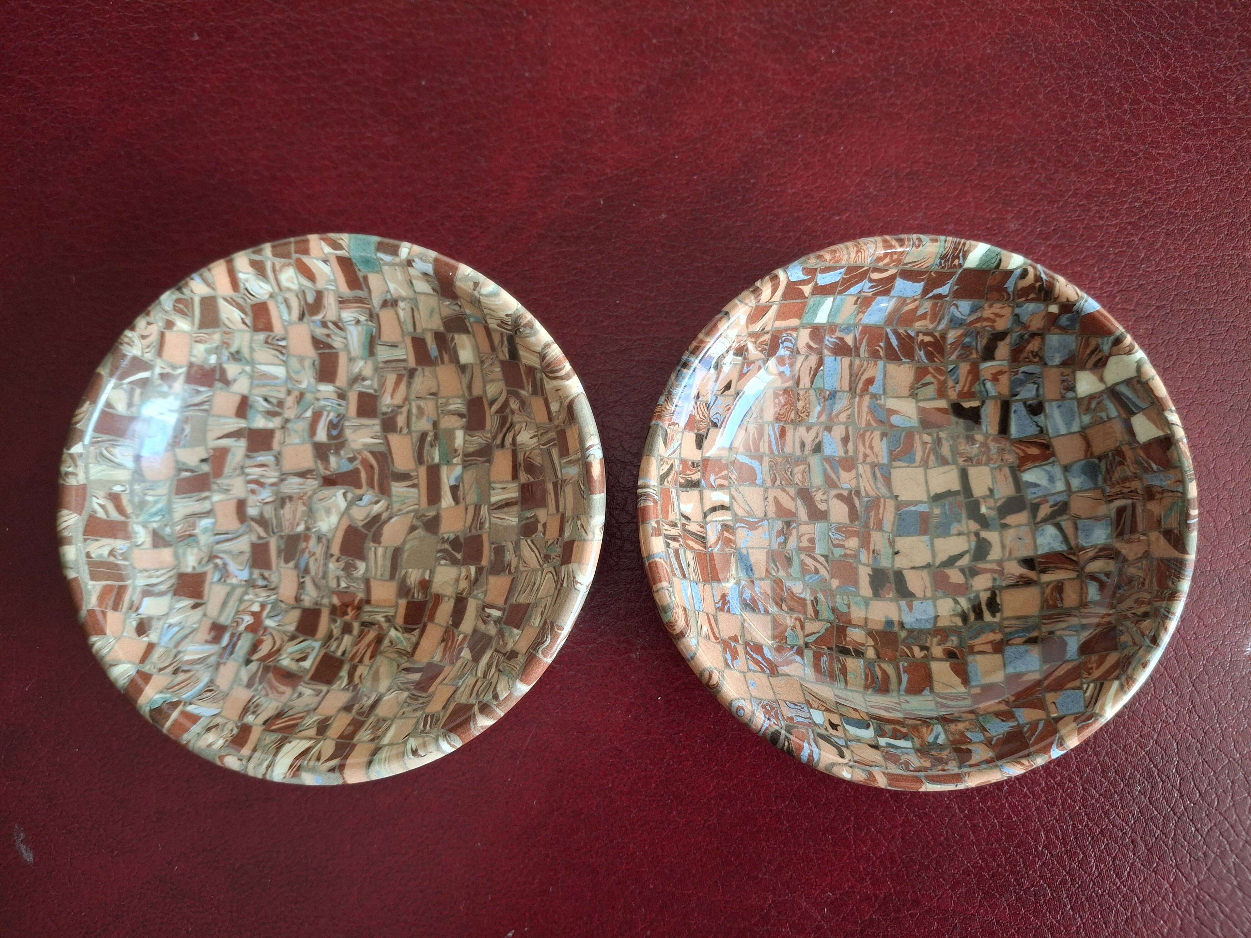 Set of 2 mixed clay bowls Gerbino from Vallauris