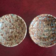Set of 2 mixed clay bowls Gerbino from Vallauris