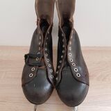 Pair of black and brown ice skates