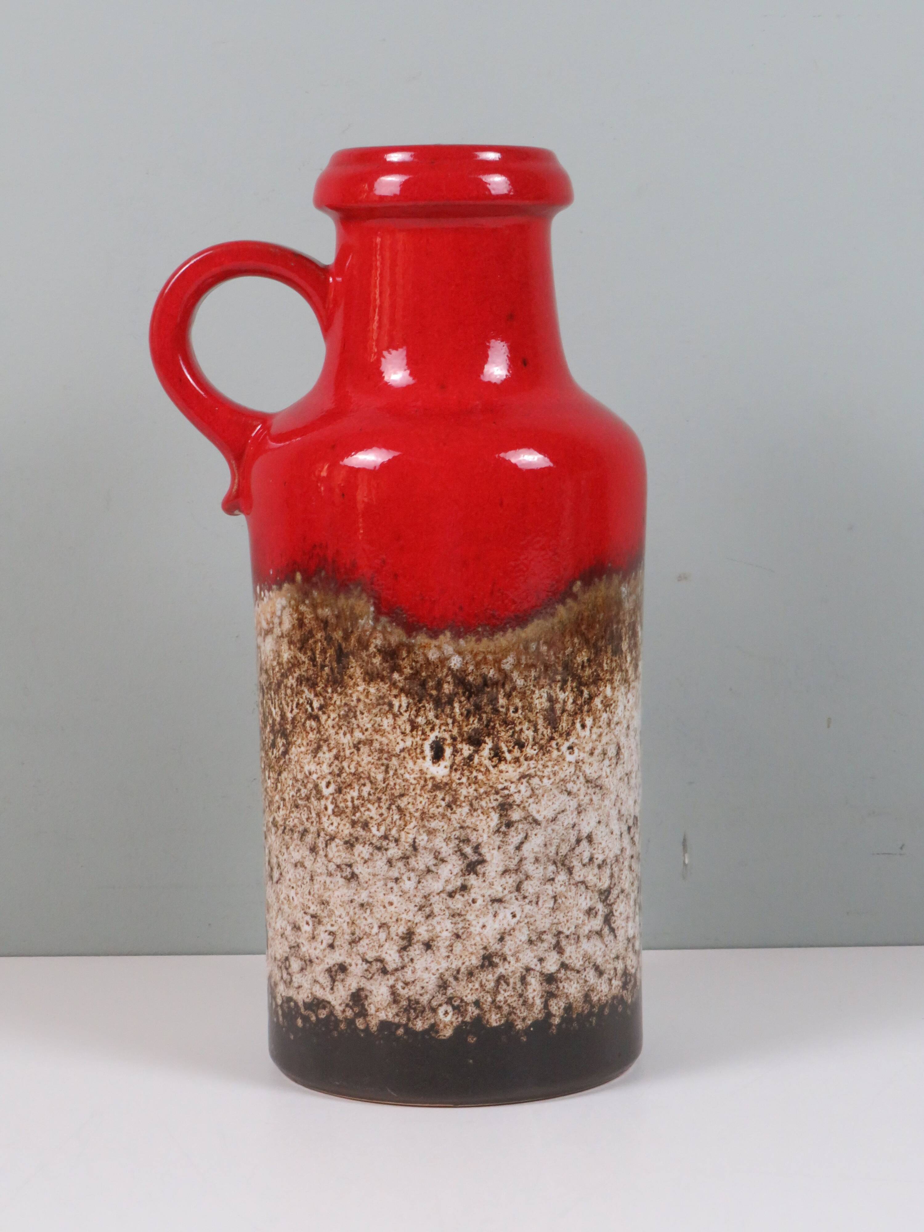 Large Scheurich “Fat Lava” vase with handle – West Germany, model 407-3
