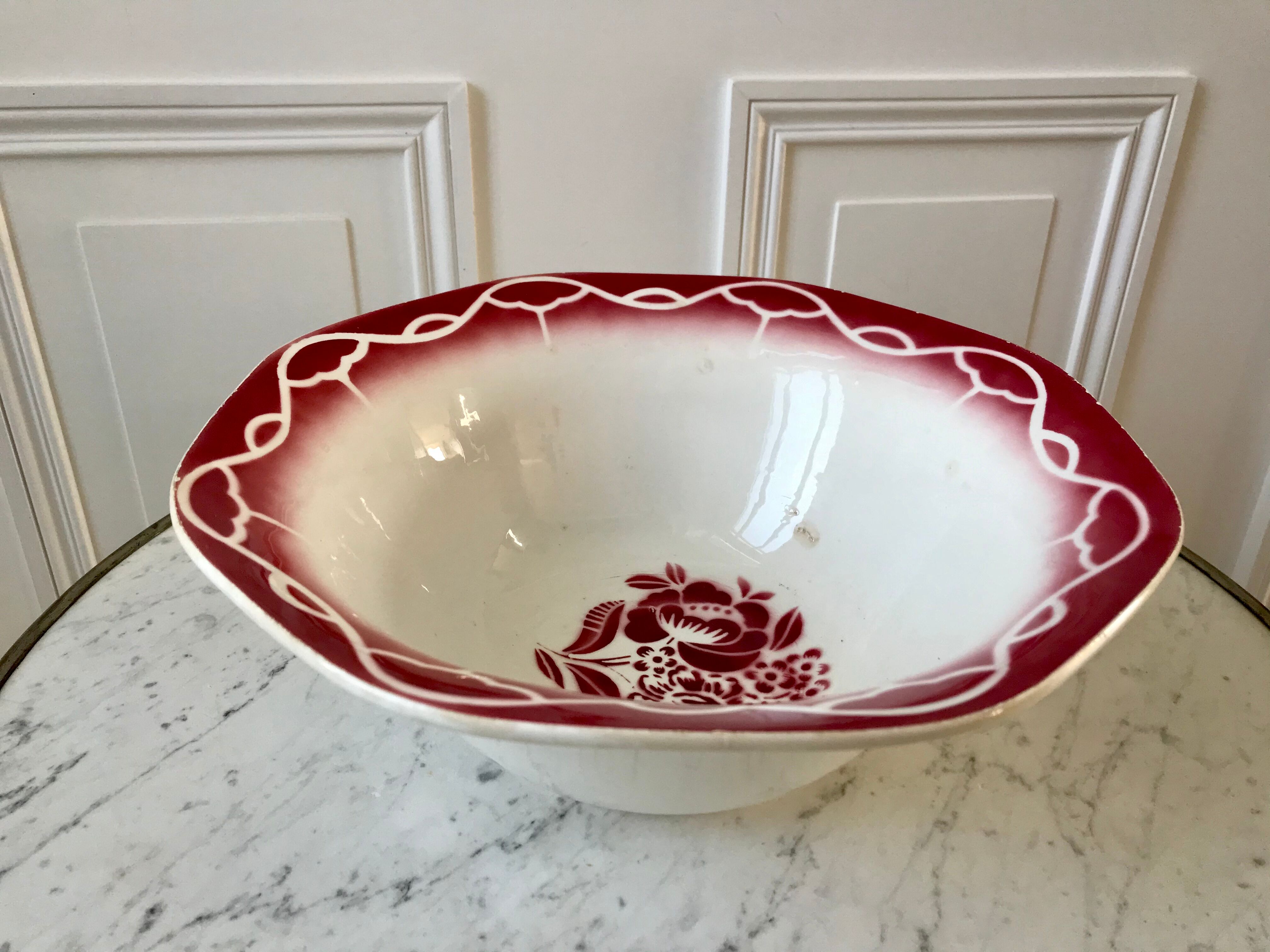 Salad bowl Digoin Sarreguemines model Odette