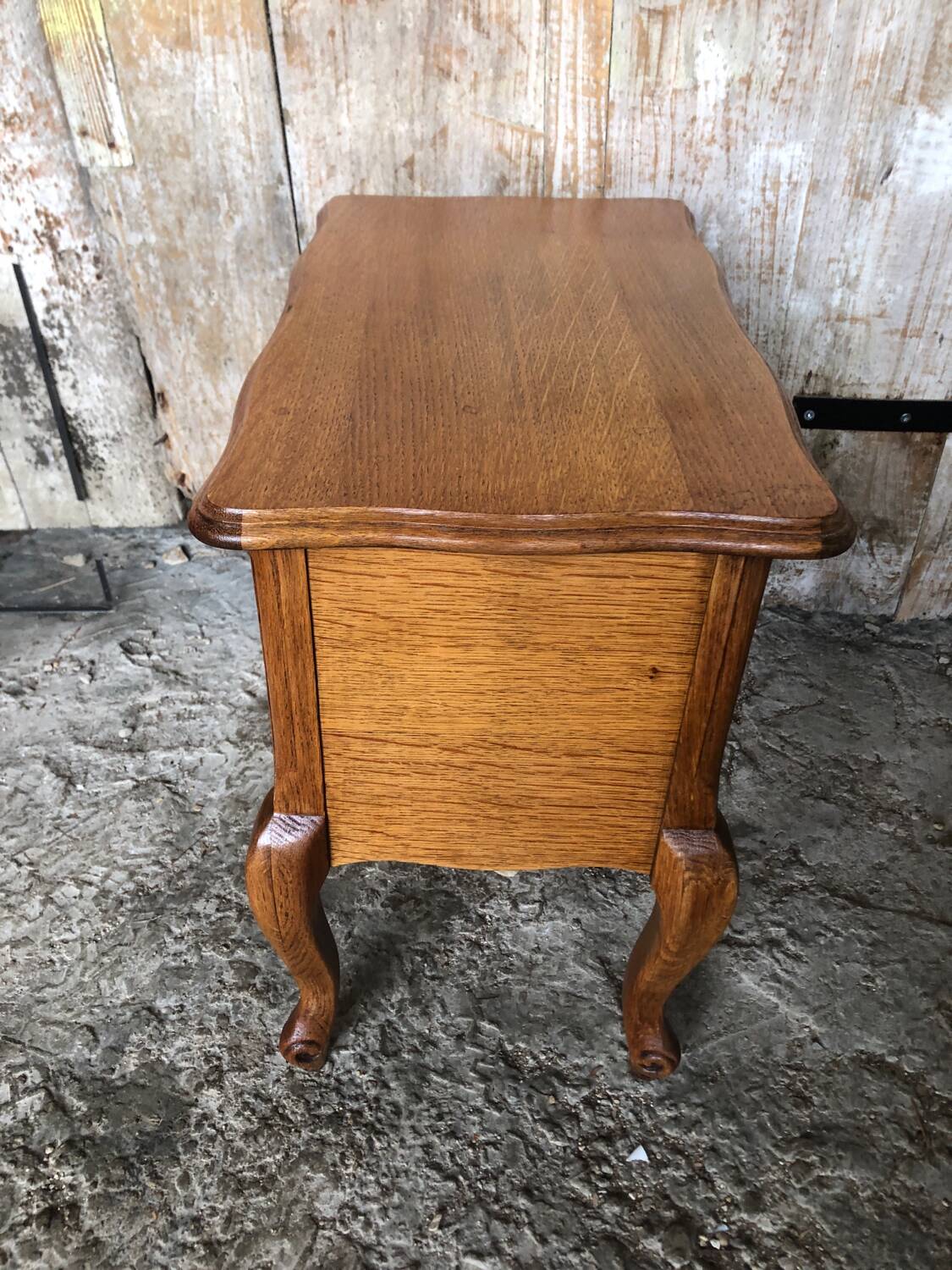 Old worker louis xv style commode vintage wood drawers #a634