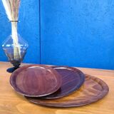 Set of 3 vintage Gerling teak trays