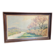 Landscape painting view from the village of Les Angles, Gard, Avignon, Hurard 1887-1956